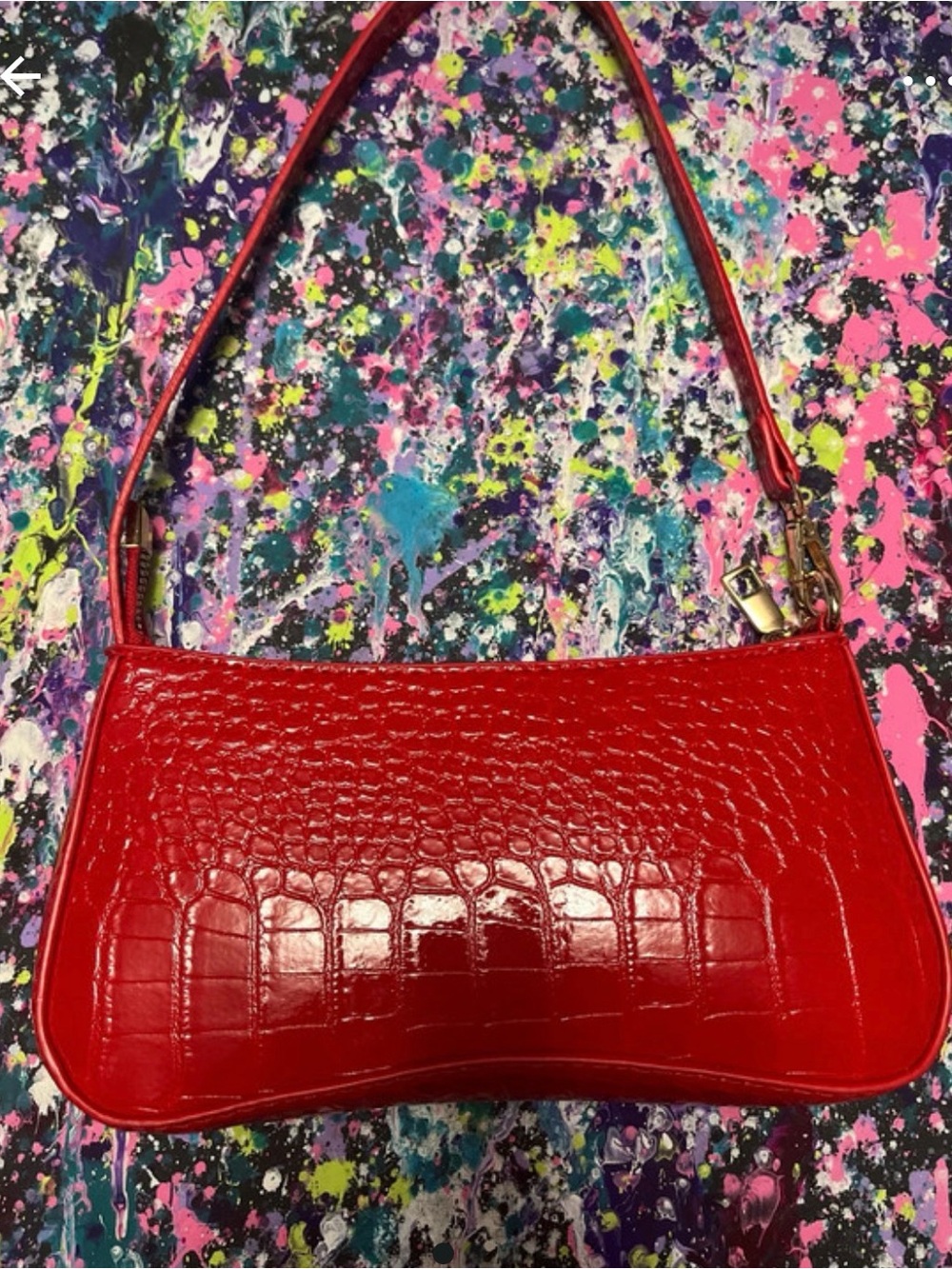 Red Faux Leather Purse